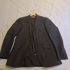 Kenneth Cole Charcoal Pinstripe 3 Piece Suit